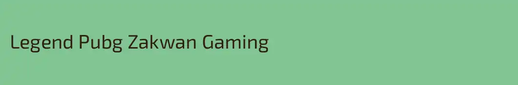 Legend Pubg Zakwan Gaming